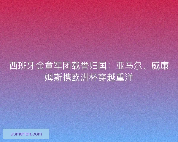 西班牙金童军团载誉归国：亚马尔、威廉姆斯携欧洲杯穿越重洋