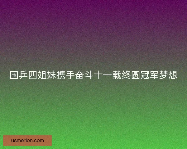 国乒四姐妹携手奋斗十一载终圆冠军梦想