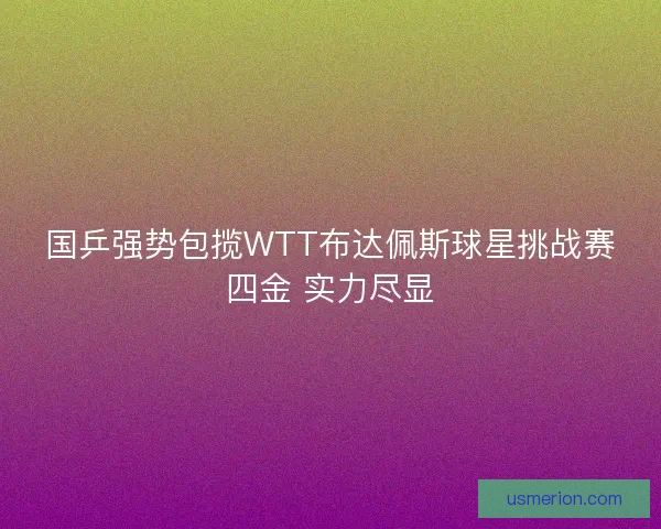 国乒强势包揽WTT布达佩斯球星挑战赛四金 实力尽显